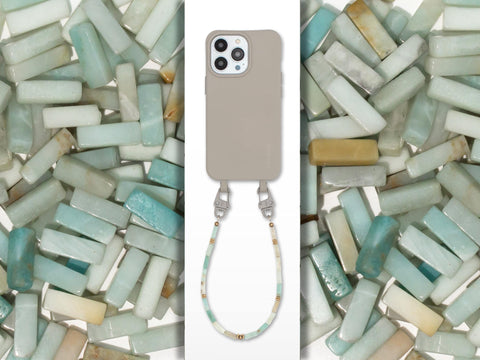 Handyhülle Clay & Handykette mit Amazonit