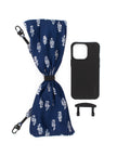 Handyhülle mit abnehmbarem Plisseetuch, Crow & Bandana Blue
