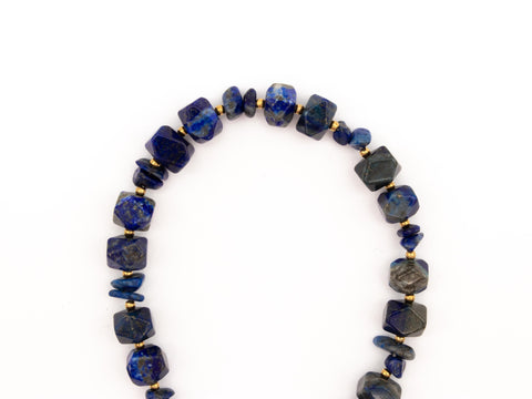 Schlüsselkette kurz mit Lapislazuli Natursteinen
