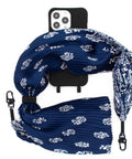 Handyhülle mit abnehmbarem Plisseetuch, Crow & Bandana Blue