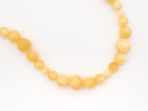 Halskette aus gelben Chalcedon Perlen Naturstein – handmade Damenkette mit 18K vergoldetem Verschluss