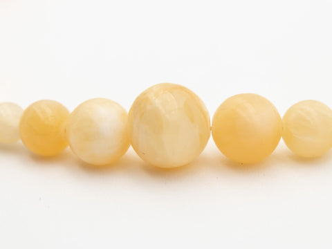 Halskette aus gelben Chalcedon Perlen Naturstein – handmade Damenkette mit 18K vergoldetem Verschluss