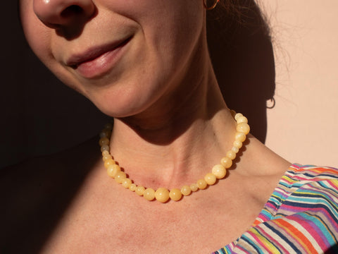 Halskette aus Naturstein Chalcedon