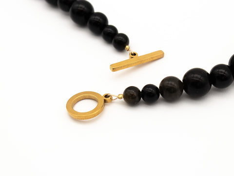 Halskette aus Goldenem Obsidian