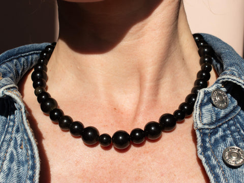 Halskette aus Goldenem Obsidian