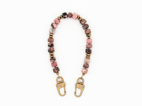 Handykette kurz aus Rhodonit Naturstein Perlen und Handyhülle in BERRY für iPhone Samsung, handmade von eilenna