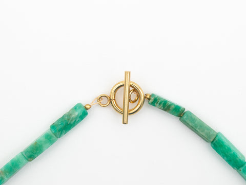 Halskette aus Chalcedon & Süßwasserperle