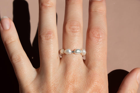 Ring mit Süßwasserperlen & 925 Silberperle, Niva Ring