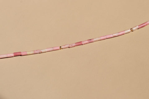 Brillenkette aus Naturstein Rhodochrosit & Süßwasserperle, Handmade Brillenzubehör von eilenna, 2-in-1 Sonnenbrillen-Kette und Halskette