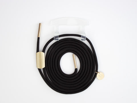 Handykordel mit Adapter, CLEAR Adapter mit Kordel BLACK BEAUTY, Handarbeit von eilenna