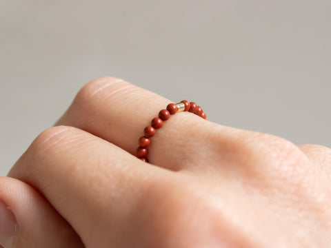 Ring mit roten Jaspis Natursteinen, Soléa Ring