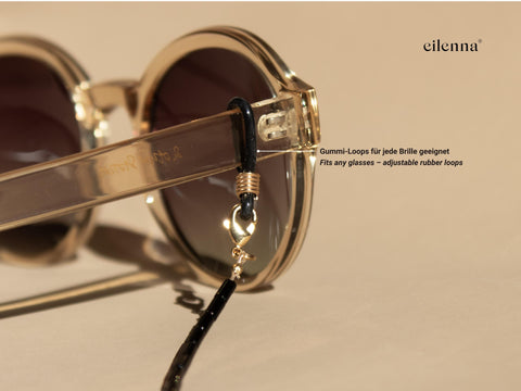 Brillenkette schwarz, Handmade Brillenzubehör, 2-in-1 Sonnenbrillen Brillenkette Lesebrille von eilenna