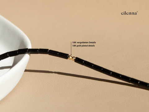 Brillenkette schwarz, Handmade Brillenzubehör, 2-in-1 Sonnenbrillen Brillenkette Lesebrille von eilenna