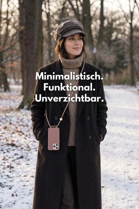 Handykette und Handyhülle für iPhone und Samsung in BERRY mit Handykordel CHESS handmade von eilenna