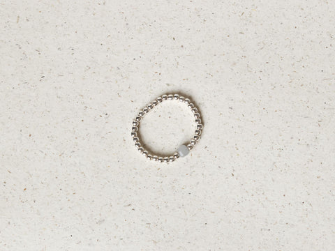 Ring mit Edelsteinen & 925 Silberperlen