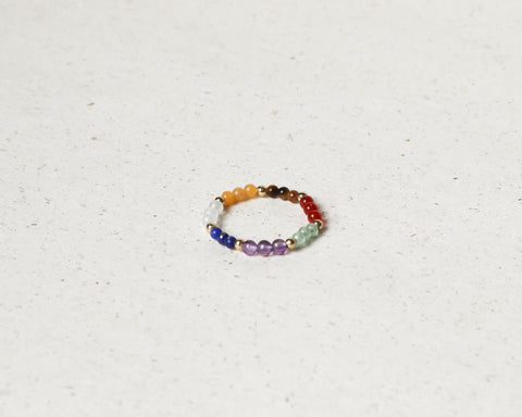 7 Chakra Edelstein Ring, Balance und Energie, Elastisch & Handgefertigt von eilenna