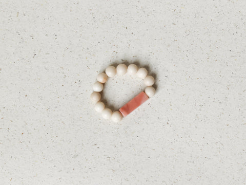 Ring mit fossilen Naturstein-Perlen & Sonnenstein, Sol Ring