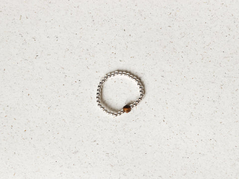 Ring mit Edelsteinen & 925 Silberperlen