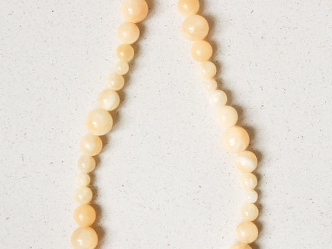 Gelbe Chalcedon Halskette Damen, Naturstein Perlenkette Gelb, Hochwertiger Edelstein Schmuck 18K Vergoldet, Handgemacht von eilenna