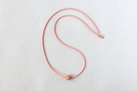 Lange Halskette, Zarter Naturstein Schmuck Damen, 18K Vergoldet, Handmade Schmuck von eilenna