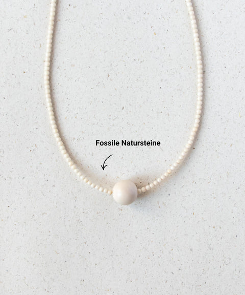 Lange Halskette, Zarter Naturstein Schmuck Damen, 18K Vergoldet, Handmade Schmuck von eilenna