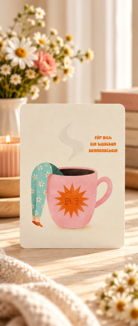 Karte „Für dich ein bisschen Sonnenschein“ – liebe Grußkarte zum Mutmachen