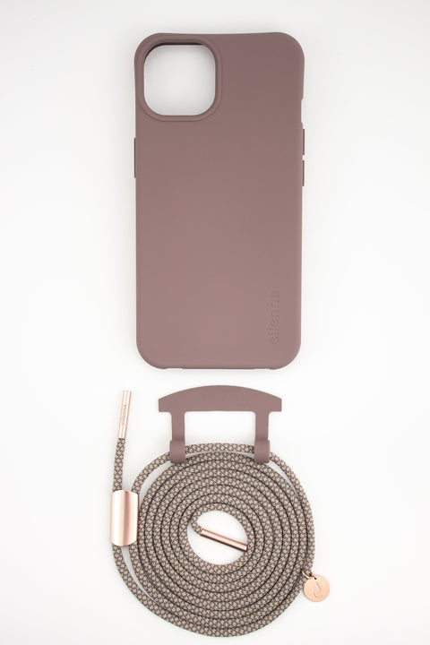 eilenna Wechselbare Handykette und Handyhülle in BERRY mit Kordel OAT